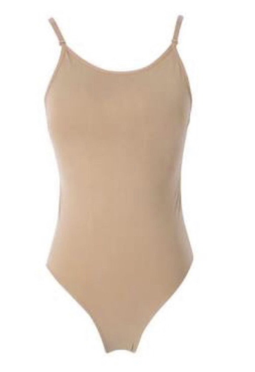 Dttrol Skin Tone Body suit Clear Straps